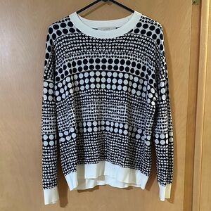 LOFT Geometric Black and White Sweater